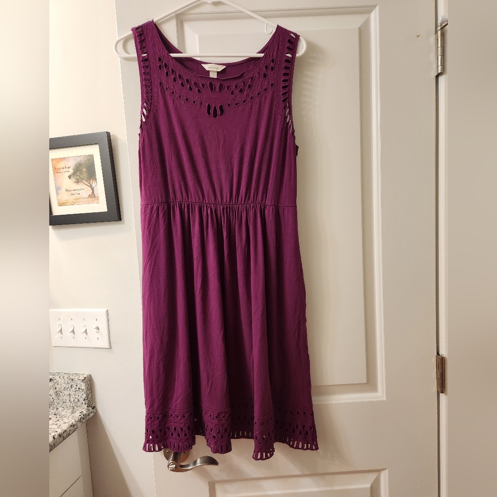 Soma Rich Purple Crochet Detail Top